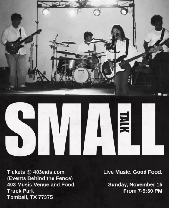 Flyer: Small Talk — 403 Eats - Behind The Fence, Sun, Nov 15