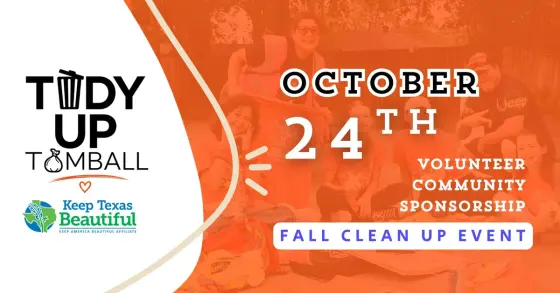 Flyer: Tidy Up Tomball Fall 2026 Event — The Bluebonnet Wine Bar, Sat, Oct 24
