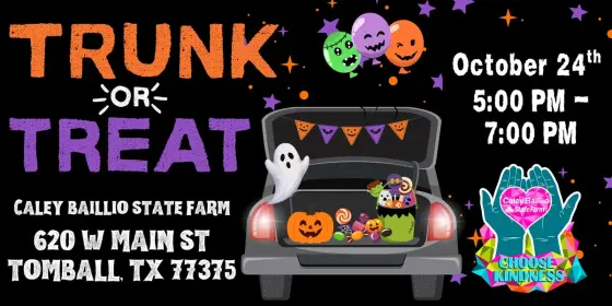 Flyer: Trunk or Treat 👻🎃🦇🍬 — Caley Baillio - State Farm Agent, Sat, Oct 24