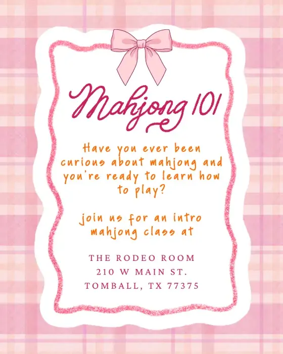 Flyer: Mahjong 101 — Mahjong Rodeo, Sat, Oct 24