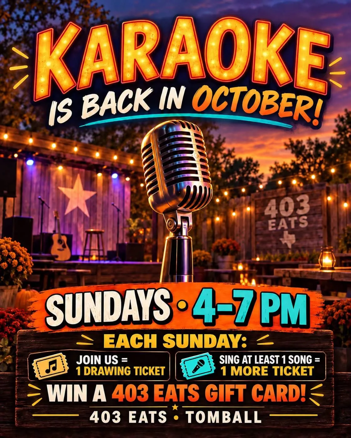 Flyer for Sundays Karaoke