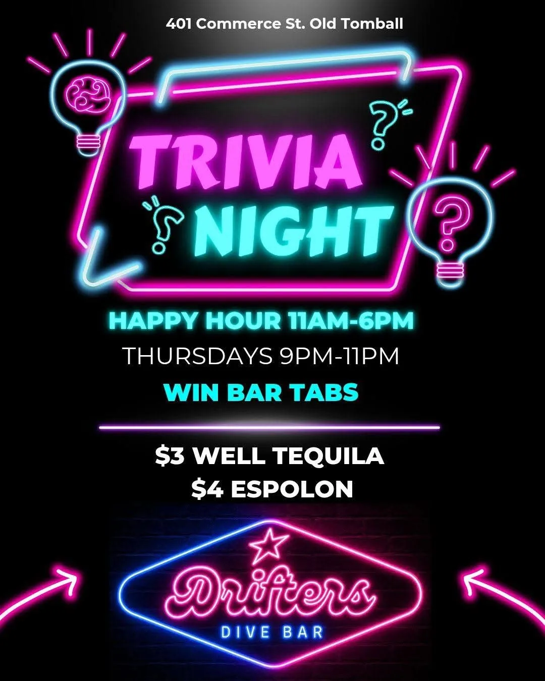Flyer for Trivia Night