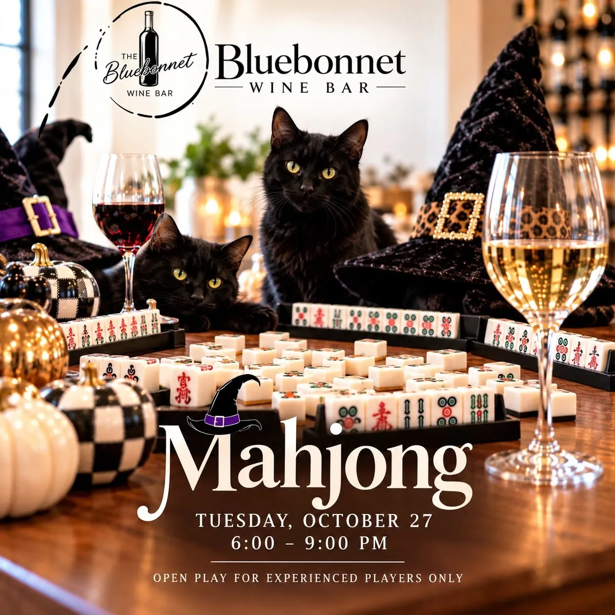 Flyer for Tuesday Mahjong at the Bluebonnet