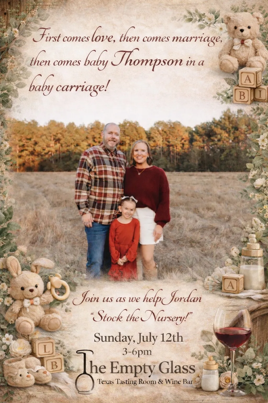 Flyer for Stock the Nursery Party!
