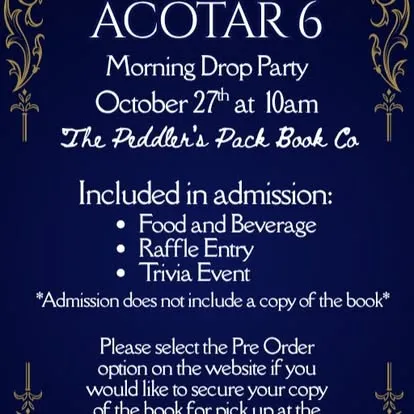 Flyer for ACOTAR 6 Morning Drop Party