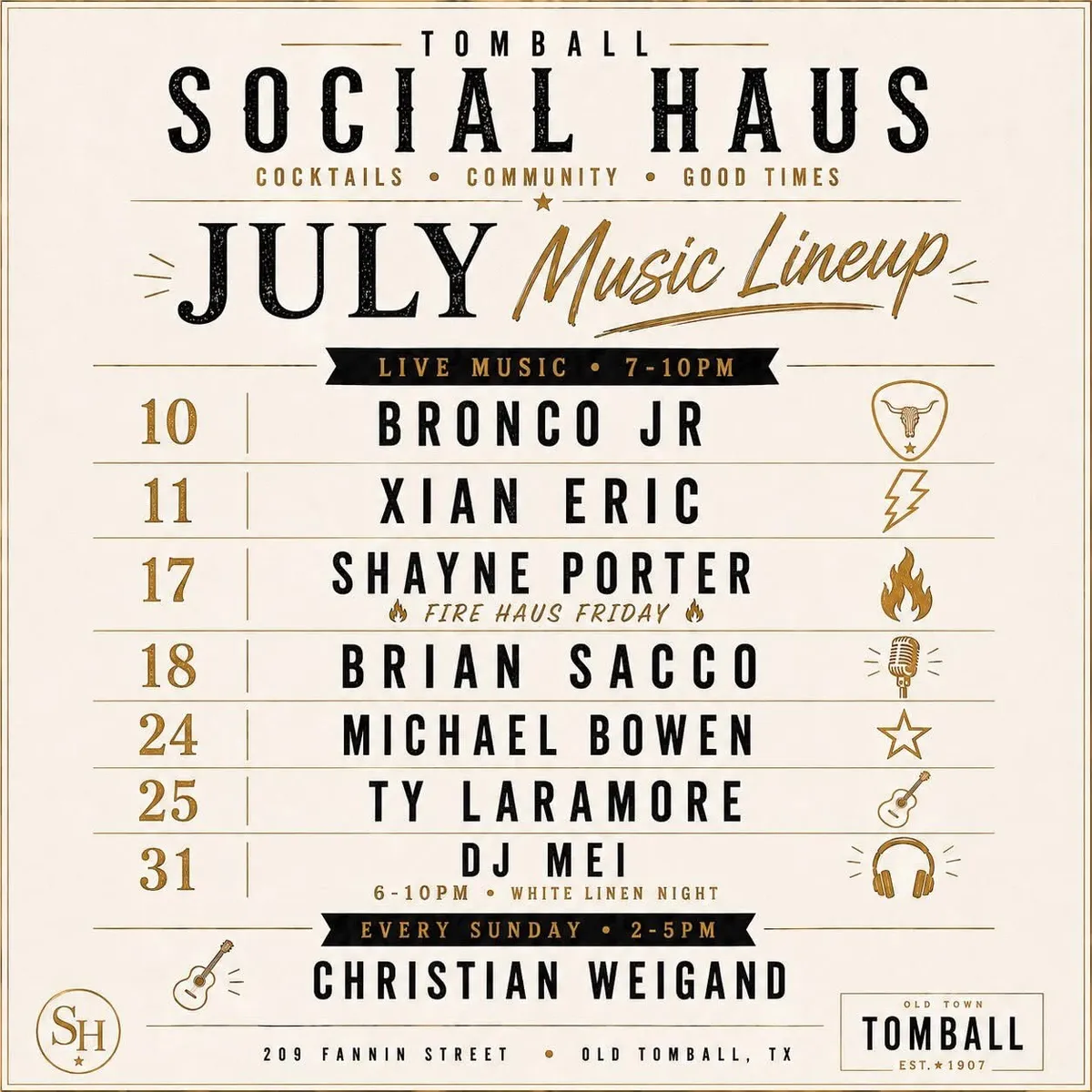 Flyer for Fire Haus Friday: Shayne Porter