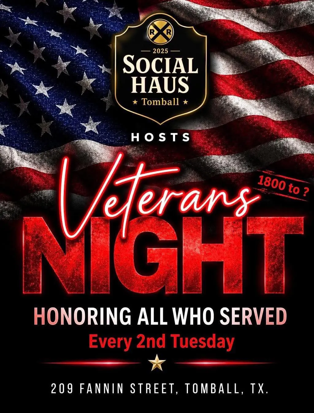 Flyer for Veterans Night